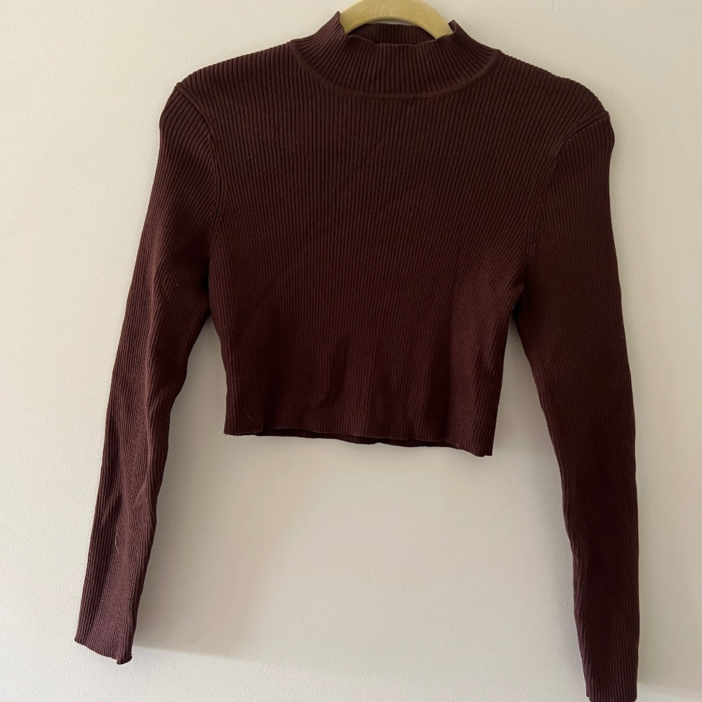 Brown Cropped Turtleneck!